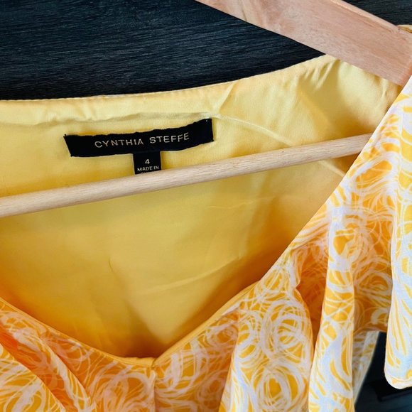 NWT Cynthia Steffe Summer Yellow Dress Size 4 - Picture 3 of 5